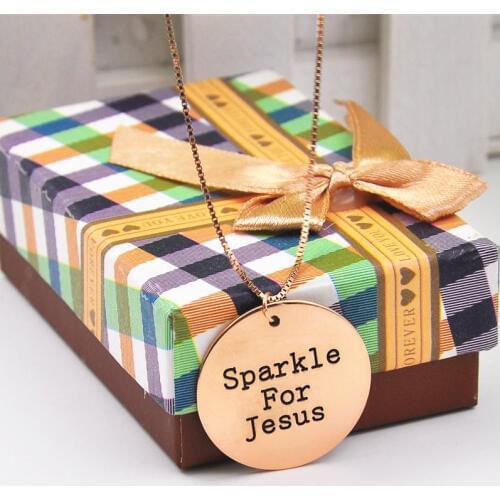 Rose Gold Disc Necklace Personalized Name Engraving Custom Words Pendent Memorial Quote Jewelry