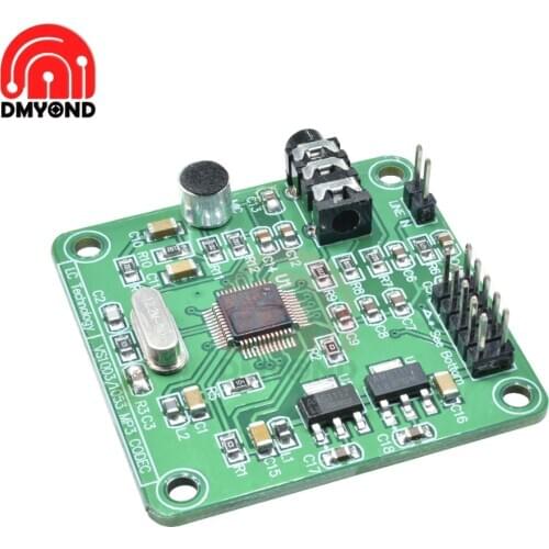 Vs1053 Mp3 Module Development Board on-board 3.3V and 1.8V LDO Chip AMS-1117 SPI interface +5 VDC, 12.288 Mhz Crystal