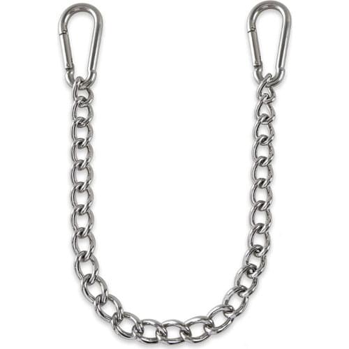 Stainless Steel Hanging Chair Sandbag Chain Aerial Yoga Hammock Swing Hanging Connecting Extension Chain Rope with 2 Carabiners