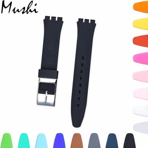 Watch Accessories for Swatch Strap Silicone Watchband Replacement Watch Band 17mm 19mm 20mm Rubber Strap Men Women Watch Strap