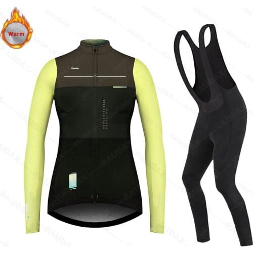 Ropa Ciclismo Mujer 2020 Raudax Winter Thermal Fleece Cycling Clothing Women MTB Bicycle Long Sleeve Cycling Jersey Set