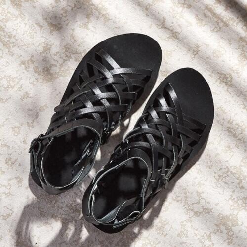 Top Quality Men Summer Sandals Buckle Strap Genuine Leather Rome Sandals Gladiator Shoes Designer Casual Beach Sandals Male 2020