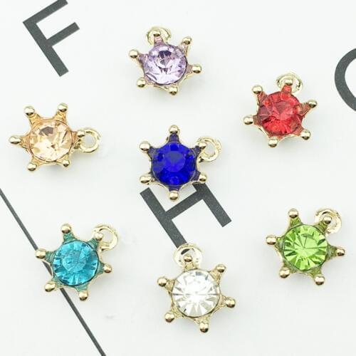 20pcs Claw Drill Crown Alloy Charms DIY Earrings Gold Tone Crown Pendants Bracelets Hair Finding Jewelry Accessory 11*17mm YZ568