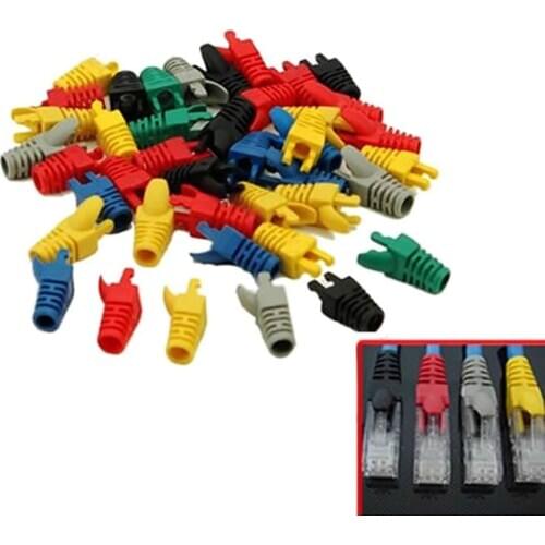 Network RJ45 Cable Ends Plug Connector Cover Boots Cap Cat5 Cat6 Safety RJ45 Connector Jacket