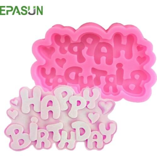 Happy Birthday Shape 3D Silicone Soap Mold Letter Form Cake Decorating Tools Diy Soap Making Decoration Chocolate Sugarcraft