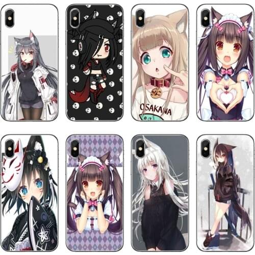 Kawaii Girl Cat Silicone Phone Case For Xiaomi Mi 11 Note 10 10T 9 9T 8 Pro A2 Lite A3 A1 Poco F1 F2 M3 X3 NFC