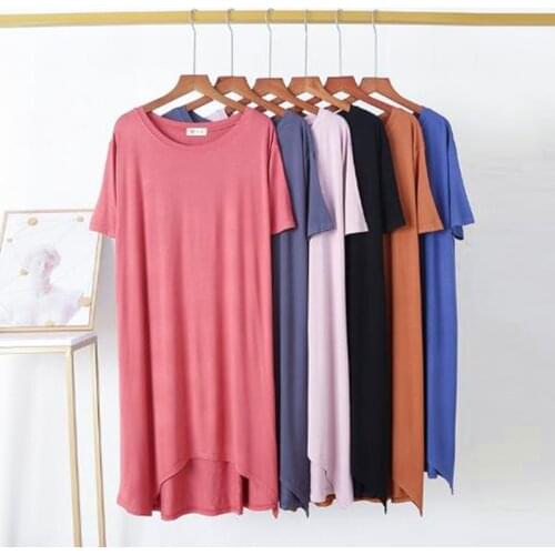 Ladies home clothes 2020 new spring summer nightdress modal cotton nightgowns women loose irregular dress female nightshirt