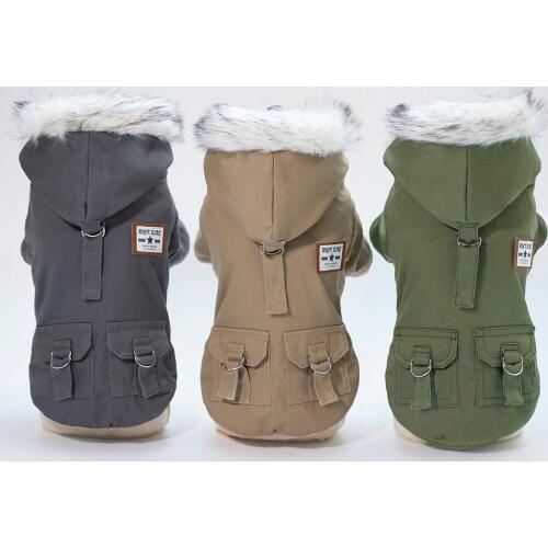 Winter Dog Clothes for Small Dogs Warm Dog Coat Jacket French Bulldog Clothes Hooded Coat Pet Puppy Cloting Fleece Padded Outfit