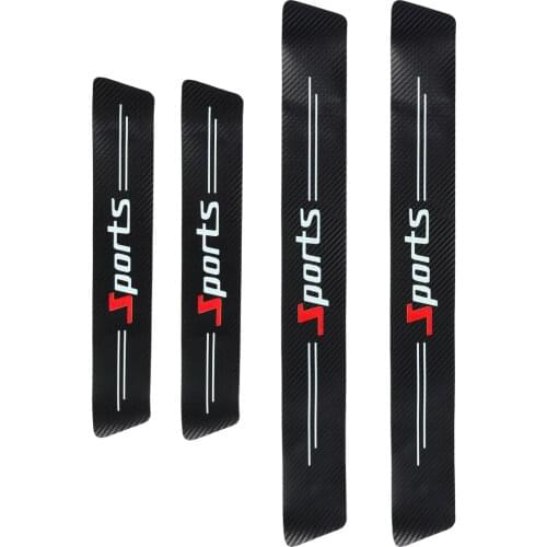 4pcs Carbon Fiber Scratch Door Sill Guard Door Sill Protective Stickers