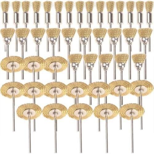 45 PC Brass Wire Wheel Brushes Wire Brushes Set for Accessories Rotary Tools Polish Clean
