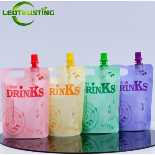 50pcs/Lot 200ml-250ml Stand up Beverage Bags Portable Juice Milk Beer Bar Private Party Essential Spout Drinking Pouches
