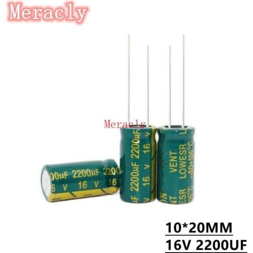 5PCS 16V 2200UF Aluminum electrolytic capacitors Own factory long life High frequency and low resistance best quality 20