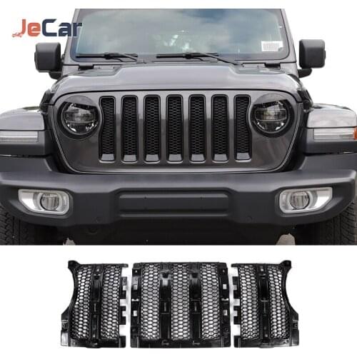 ABS Car Racing Grills for Jeep Gladiator JT Front Bumper Grille Decoration Cover For Jeep Wrangler JL 2018 Up Car Accessories