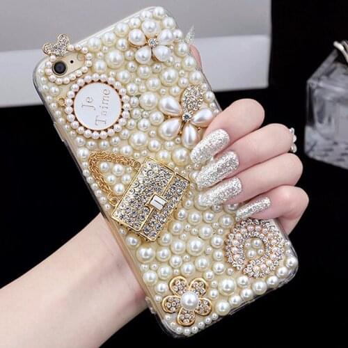 Bling Glitter Phone Case For VIVO Y20 Y30 Y50 Y70S Y12S Y51S Y5S Z5i IQOO 3 U1 X U3 S7 S6 S5 X27 V20 Pro Pearl Handmade Funda