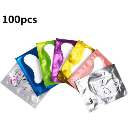 100pairs Eyelash Extension Paper Patches Grafted Eye Stickers 7 Color Eyelash Under Eye Pads Eye Paper Patches Tips Sticker