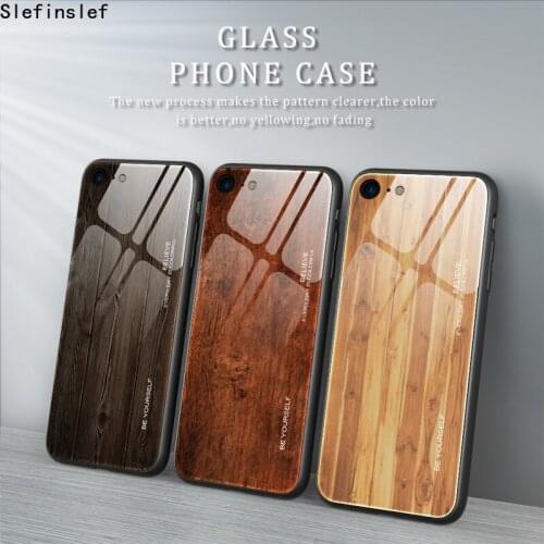 Wood grain tempered glass phone case For iPhone 11 Pro 7 8 6 6S plus Tempered Glass Case For iPhone X XS MAX 11 12 Pro XR cases