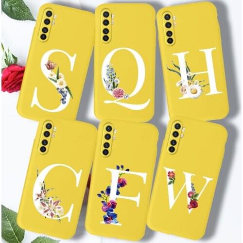 Alphabet Letter Flower Case For Xiaomi Mi Note 10 Lite Pro Case Cover Silicone Yellow Bumper For Xiomi Mi Note10 Lite Case