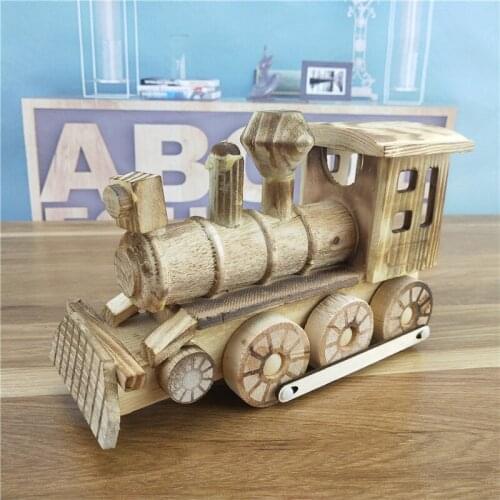Wooden Locomotive Model Creative Household New Unique Personalized Decorations Children Gift