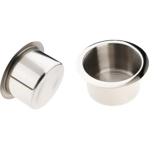 2 Pieces Stainless Steel Car Interior Bottle Cup Drink Holder - Inner Diameter: 84mm/ 3.31 inch For Marine Boat Car Camper RV