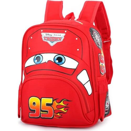Disnay 3D Cars Childrens Backpack kindergarten female baby boys safety backpack primary school students 3-6 years School Bags