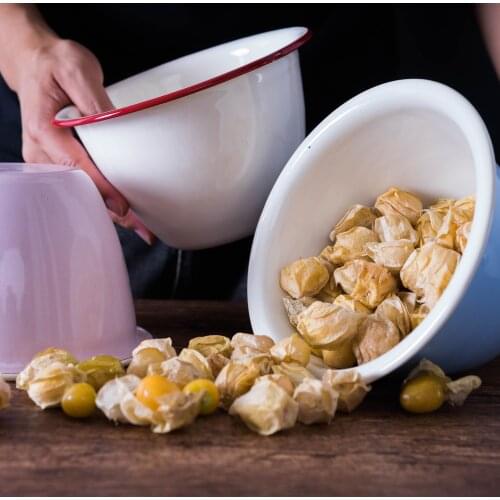 Porcelain enamel Mixing Noodle Bowl 1.3L 1.5L Fruit Salad Dessert Bakeware Rice Bowl Restaurant Japanese Household Cooking pot