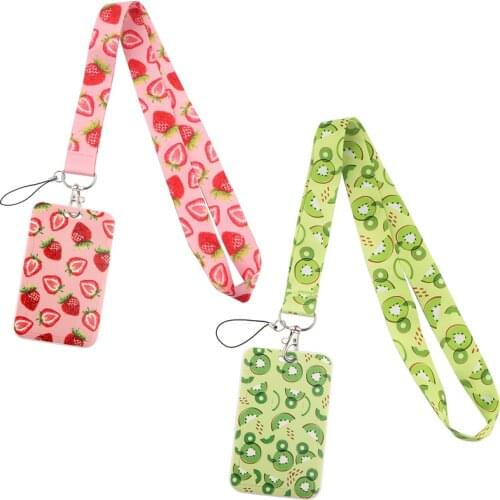 FD0612 Strawberry Kiwi Fruit Lanyard Neck Strap Rope Cute For Mobile Cell Phone ID Card Badge Keychain DIY Lanyards For Friend