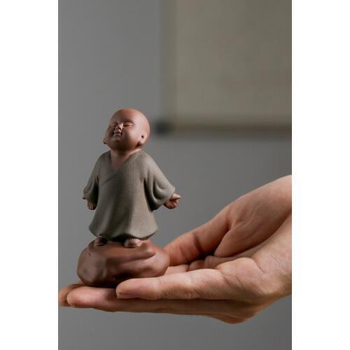 Ceramic Small Monk Tea Pet Tea Table Decoration Tea Set Tea Table Decoration Creative Purple Sand Small Sand Boutique Can Raise