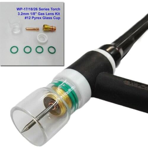 8pcs/set +12 Heat Glass Cup Kit For WP-17/18/26 TIG Welding Torch Stubby Gas Lens Repalacement Tools Welding Accessories