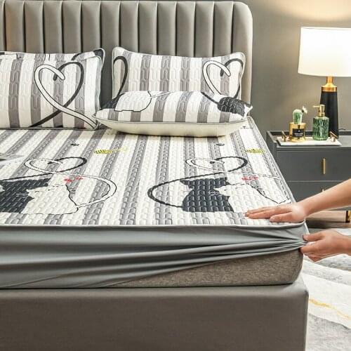 Yovepii Latex Fiber Summer Mat Kit Cool Fitted Sheet Pillowcase Bedding Set Sleeping Flod Mattress Cover Cat Lover Fashion Grey