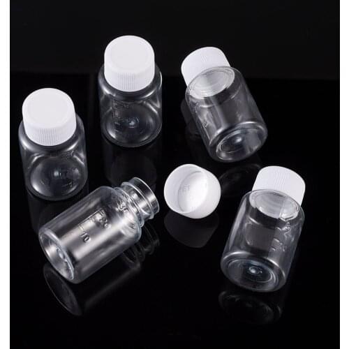 10pcs 30ML Plastic Mini Containers with Screw Top Lids Clear Refillable Bottles Bead Glitter Empty Cups 5.9x3.35cm