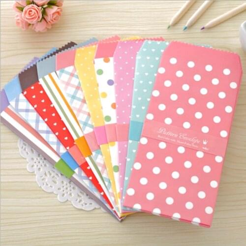 5pcs 195x85mm Colorful Envelopes Small Craft Envelopes Wedding Party Invitation Greeting Cards Gifts For Letter