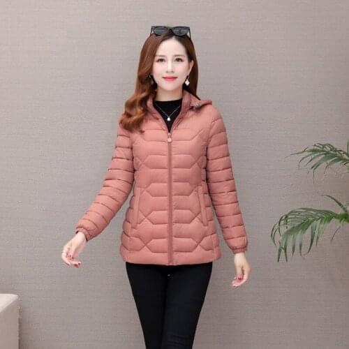 Jacket Women 2019 New Brief Slim Hooded cotton-padded Down Coats Big Yards Solid Color Winter Clothes Women Vestidos YLY1903