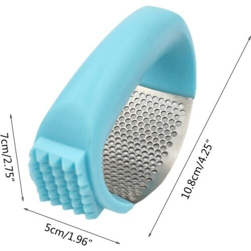 Multifunctional 2-in-1 Manual Garlic Press Chopper Stainless Steel Crusher Ring