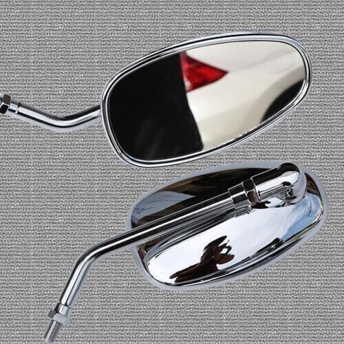 10mm Motorcycle Accessories Side Mirror Chrome oval Motorbike Rear View Mirrors FOR YAMAHA Vmax Tmax X Max Warrior Royal Star