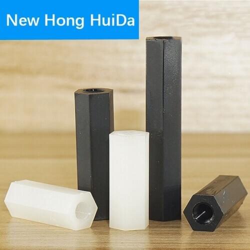 M2 M2.5 M3 M4 Black White Nylon Hex Female Standoff Plastic Mount Hexagon Thread PCB Motherboard Spacer Pillar Board Nut