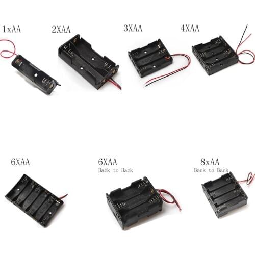 DIY New 1 2 3 4 6 8 Slots AA Battery Case Box AA LR6 HR6 Battery Holder Storage Case With Lead Wire Bateria Protection Container