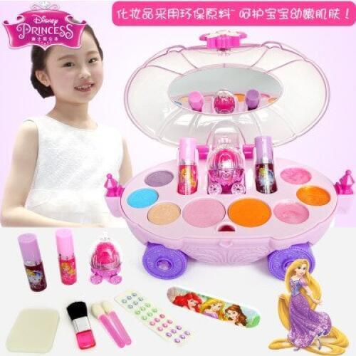 New Disney girls Princess Mini makeup car set Nail polish makeup for birthday Gifts