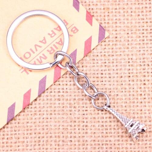 20pcs New Fashion Keychain 23x9x9mm eiffel tower paris Pendants DIY Men Jewelry Car Key Chain Ring Holder Souvenir For Gift
