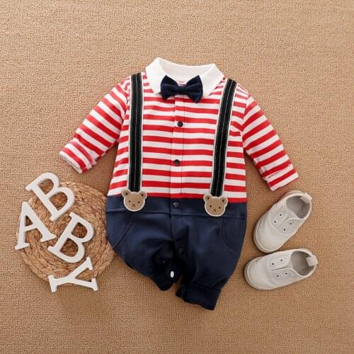Baby Boy Clothes New Born Newborn Gentleman Clothing Pajamas Party Cotton Romper 0 3 6 9 12 18 24 Months My First Birthday