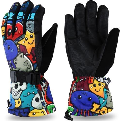 Winter Professional Ski Gloves Girls Boys Adult Waterproof Warm Gloves Snow Kids Windproof Skiing Snowboard Gloves