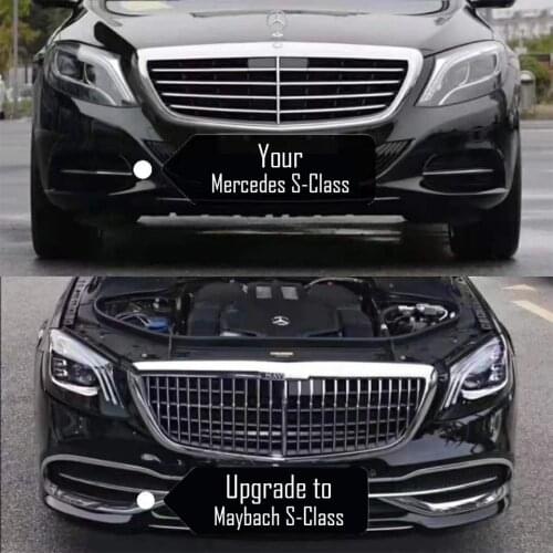 For Fit Mercedes S Maybach Upgrade Kit Modified Variant Headlight Bumper Grille