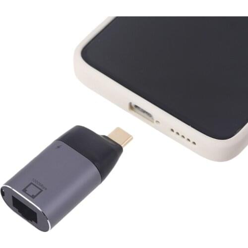 H7JA Durable Tablet Accessories Type C to RJ45 Converter Cellphone Charging Plug Digtal Product Accessories