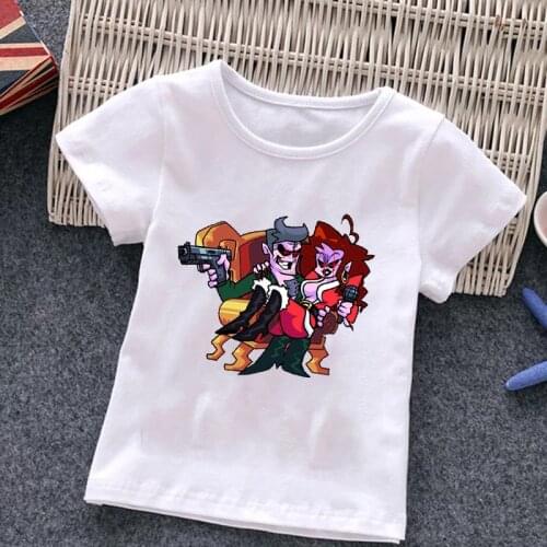 Friday Night Funkin T Shirt Summer Short Sleeve O-neck Tshirt Tees for Baby Boys Kids Friday Night Funkin Tops Girls T-shirt