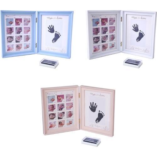 Newborn Baby Hand Foot Ink Pad Print Infants Full Moon Age Growth Photo Frame Babies Gift Growth Souvenir