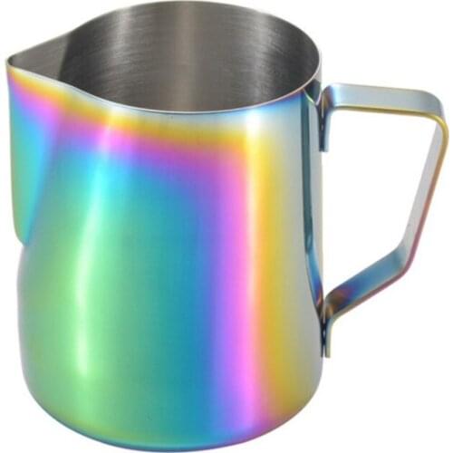 Colorful Stainless Steel Pull Flower Espresso Frothers Frothing Garland Cup Latte Jug Craft Milk Mug Coffee Cappuccino