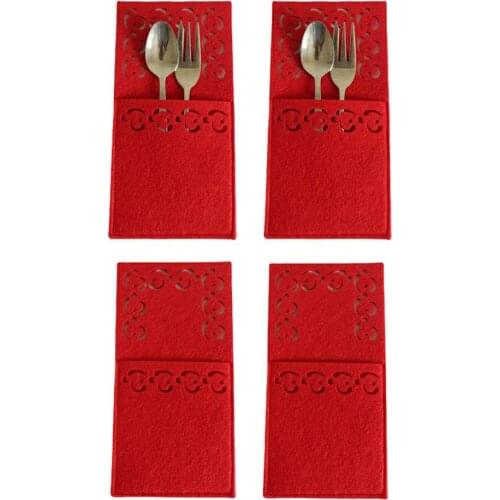 Christmas Knife Fork Cutlery Bag 4PCS/SET Fork Dust Cover Christmas Decorations For Home Xmas Party Decoration