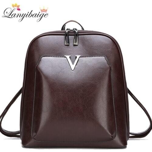 2021 New Vintage Backpack Women High Quality Pu Leather Travel Backpack Large Capacity School Bags for Girls Mochila Feminina
