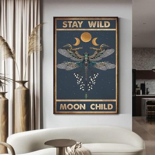 Nordic Modern Stay Wild Moon Child Abstract Poster Wall Printing Art Canvas Painting For Cuadros Living Room Decoration