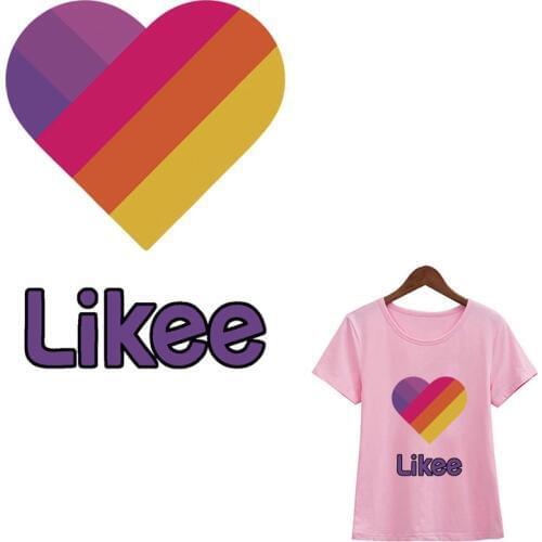DIY Likee App Thermal Transfer Stickers On T-shirt Jeans Heat Transfer Iron On Patches For Clothes Hot Selling