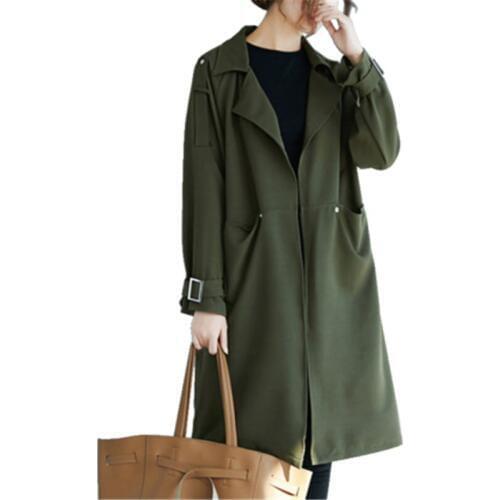 2019 New Spring Autumn Trench Coat Women Causal Long Sleeve Medium Long Trench Office Ladies Loose Trenchs 641